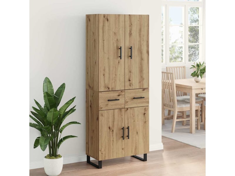 Haut armoire, armoire de rangement chêne artisanal 69,5x34x180 cm shl18774 - Conforama D