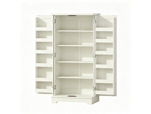 Armoire de cuisine 60x40x120 cm à portes mdf et panneau de particules crème