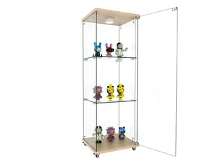 Vitrine coloris naturel 3 étagère(s) <strong>KORFEE</strong> <strong></strong> - x42.5 cm