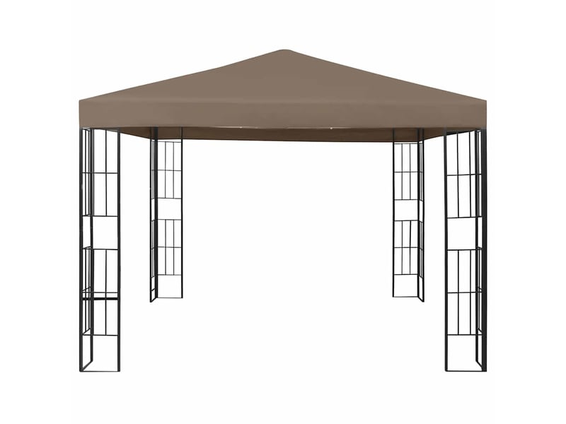 Tonnelle avec guirlande lumineuse à led 3x3 m taupe cf62466 - Conforama D