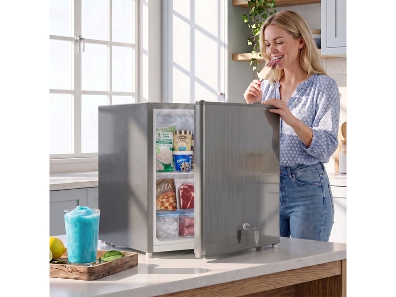  Mini congélateur 35 l 47x44,2x48,8 cm autonome métal gris  - Conforama D