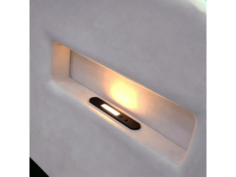  Lit enfant 90 × 200 cm avec tiroirs, veilleuse et usb, gris clair  - Conforama E