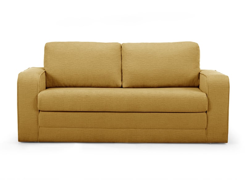  Bobochic canapé droit convertible déplimousse come tissu texturé jaune COME - Conforama C