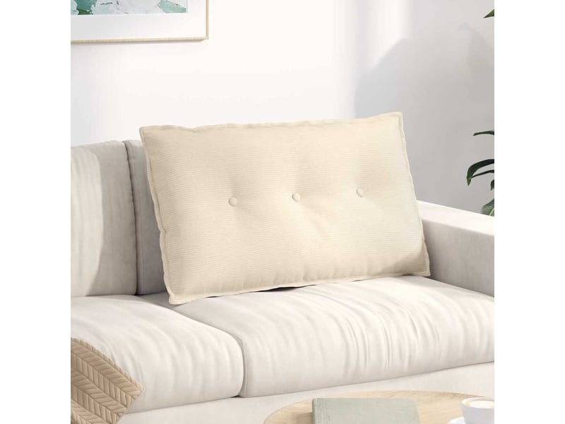  Coussin de dos, coussin de dossier crème 80 x 50 cm tissu en velours côtelé cf54641  - Conforama B