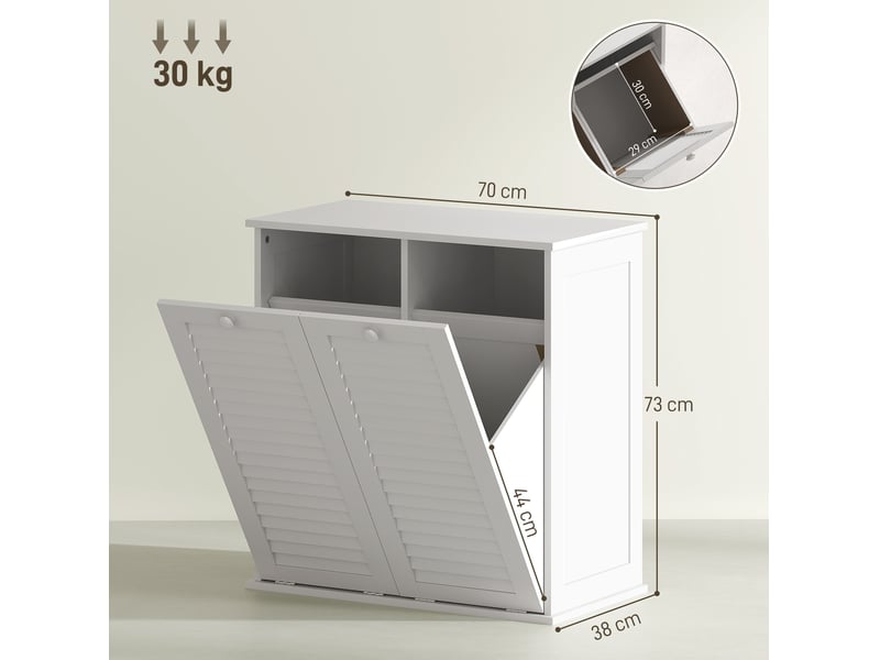  Meuble à linge salle de bain 2 paniers basculants evryae  - Conforama E