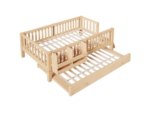 Lit gigogne 90x190/200 cm OKWISH   coloris bois clair