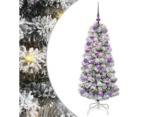 Sapin de noël, arbre de noël artificiel à branches articulées vert et blanc cf61123