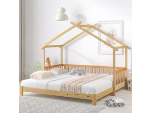Lit extensible 90x200 cm <strong>MERAX</strong>  <strong>lit enfant naturel</strong> coloris naturel