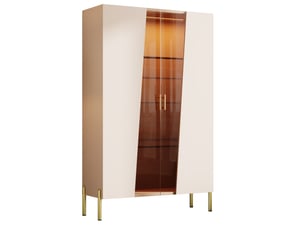 Vitrine coloris beige 3 étagère(s) <strong>BIQZUYA</strong> <strong></strong> - 72 cmx145 cm