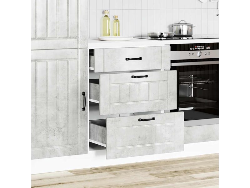  Meuble de rangement, armoire de cuisine lucca gris béton bois ingénierie shl7861  - Conforama C
