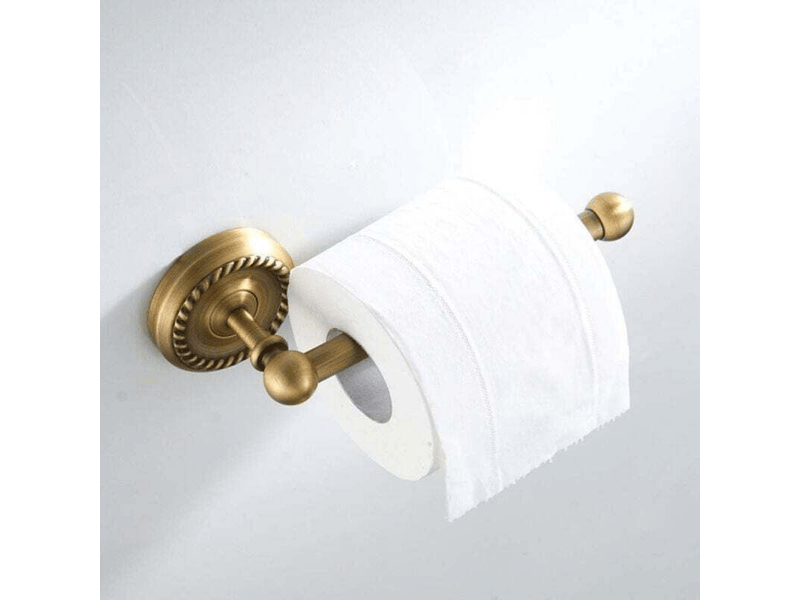  Porte-papier toilette mural laiton antique support de rouleau de salle de bain rétro porte-rouleau de papier wc avec support pour téléphone  - Conforama E