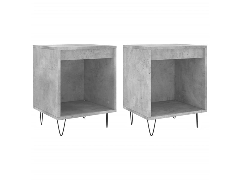  Lot de 2 tables de chevet - cabinet de chevet - table de nuit gris béton 40x35x50 cm bois d’ingénierie  - Conforama A