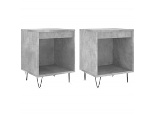Lot de 2 tables de chevet - cabinet de chevet - table de nuit gris béton 40x35x50 cm bois d’ingénierie