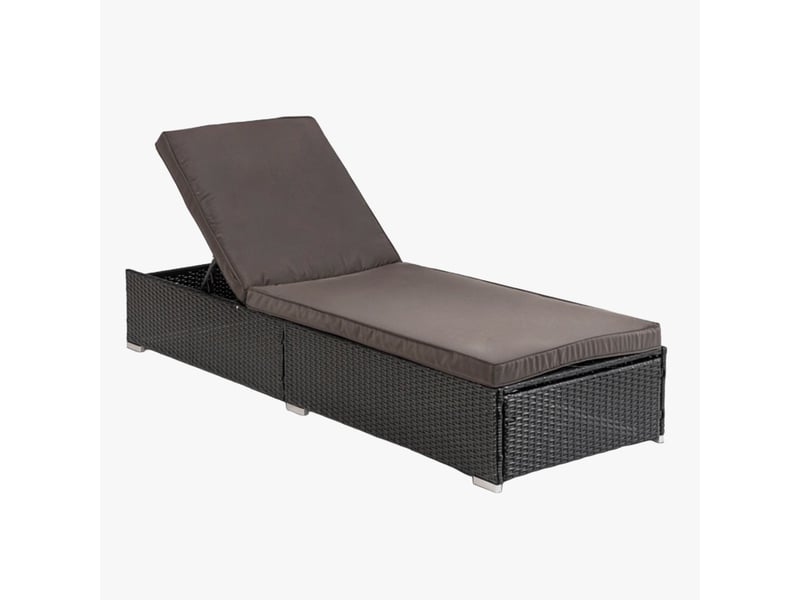  Fauteuil de jardin en rotin et tissu marron  - Conforama A