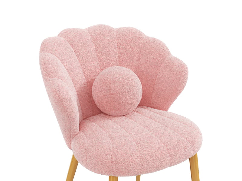Lot de 2 chaises de salle à manger 60x62,5x83 cm en bouclé rose - Conforama D