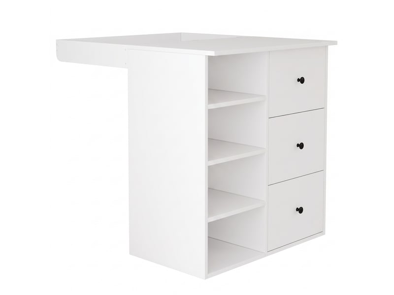 Commode à langer 2-en-1 avec 3 tiroirs 82x50x100 cm en mdf blanc - Conforama R