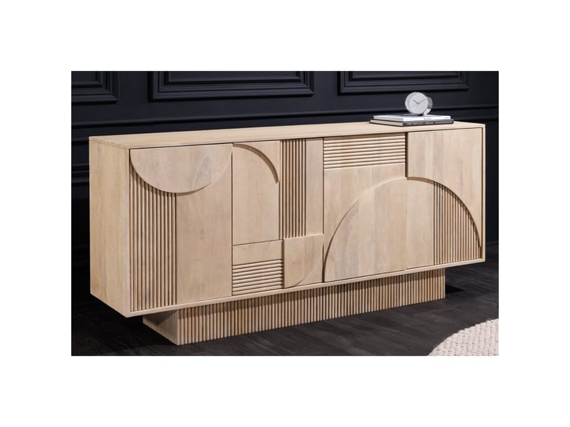  Buffet orino 170 cm – bois massif de manguier blanchi – style art déco  - Conforama B