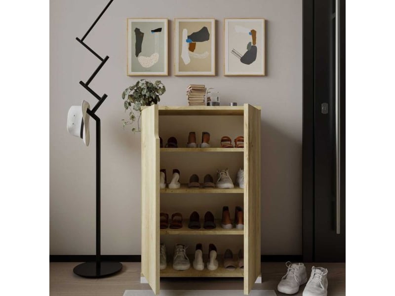  Meuble à chaussures 2 portes en aggloméré venedik chêne  - Conforama B