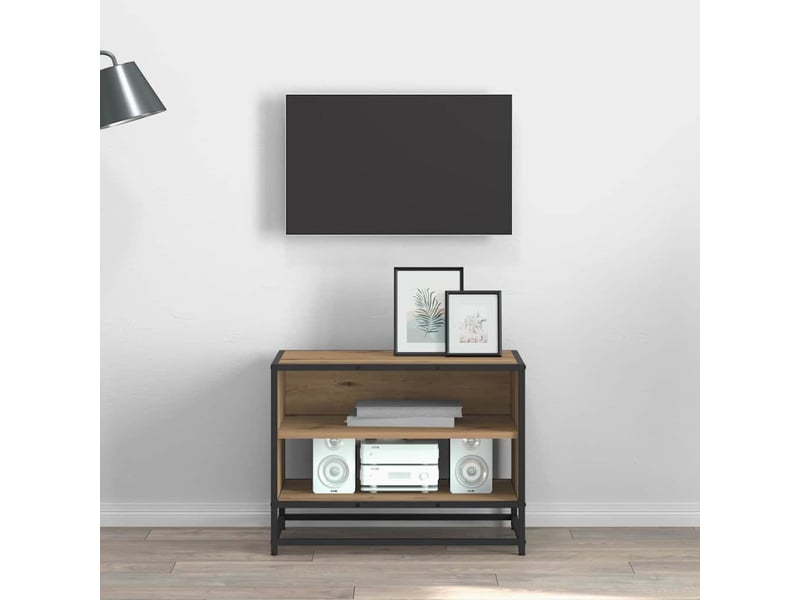  Meuble tv moderne, banc tv 61x40x46 cm chêne artisanal bois d'ingénierie  - Conforama B