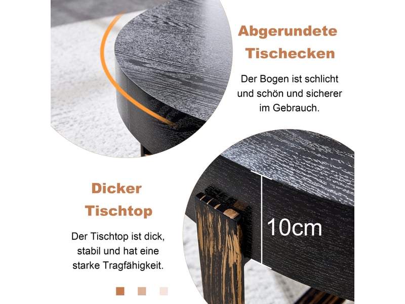  Table basse rond 68×68×36 cm, mdf et métal, noir Fay Lum - Conforama D