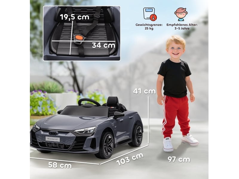  Voiture électrique enfant 12v 103x58x41 cm radiocommandée métal gris  - Conforama D