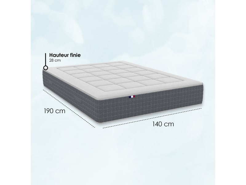 Matelas 140 x 190 - matelas ressorts - matelas 140x190 - matelas 28 cm - matelas fabriqué en france - idliterie Matelas 140x190 cm - Conforama E