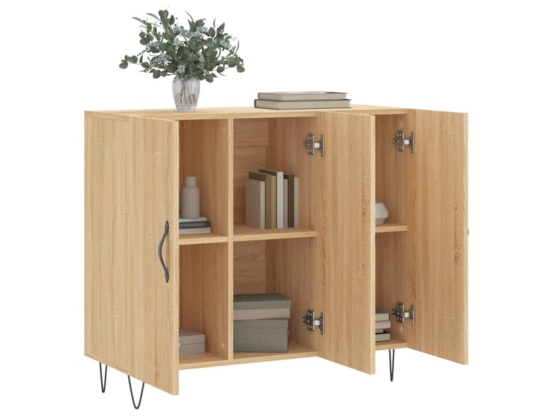 Buffet - bahut - meuble de rangement chêne sonoma 90x34x80 cm bois d'ingénierie  - Conforama D