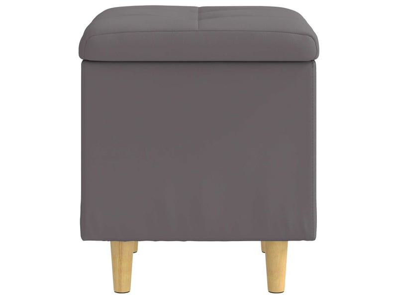  Ottoman, repose pied salon avec rangement gris 40x40x45 cm simili cuir  - Conforama E