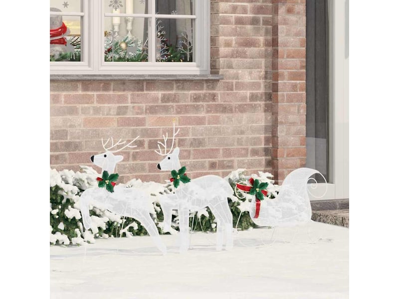  Lot de 3 rennes led, éclairage de noël, décoration de noël blanc froid 43 x 18 x 66 cm tissu cf62082  - Conforama B