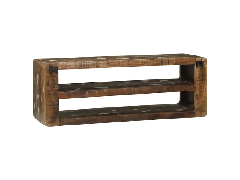  Meuble tv - banc tv - meuble de rangement 100 x 32 x 36 cm bois massif de récupération  - Conforama E