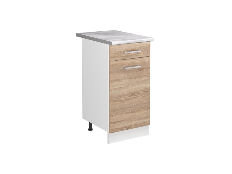  Vicco meuble bas sous-évier, sonomablanc, 40cm plan de travail marbre  - Conforama A