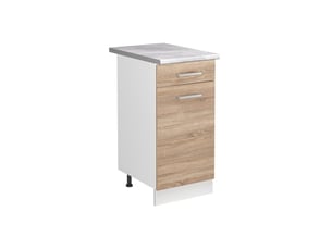 Vicco meuble bas sous-évier, sonomablanc, 40cm plan de travail marbre