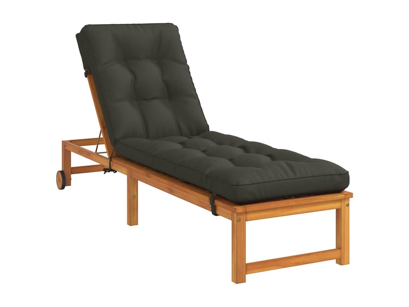 Coussin de transat, coussin pour bain de soleil vianen 100 % polyester anthracite cf56259 - Conforama C