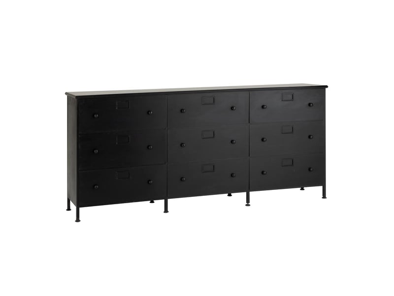  Meuble de rangement 9 tiroirs cade 175cm noir  - Conforama A