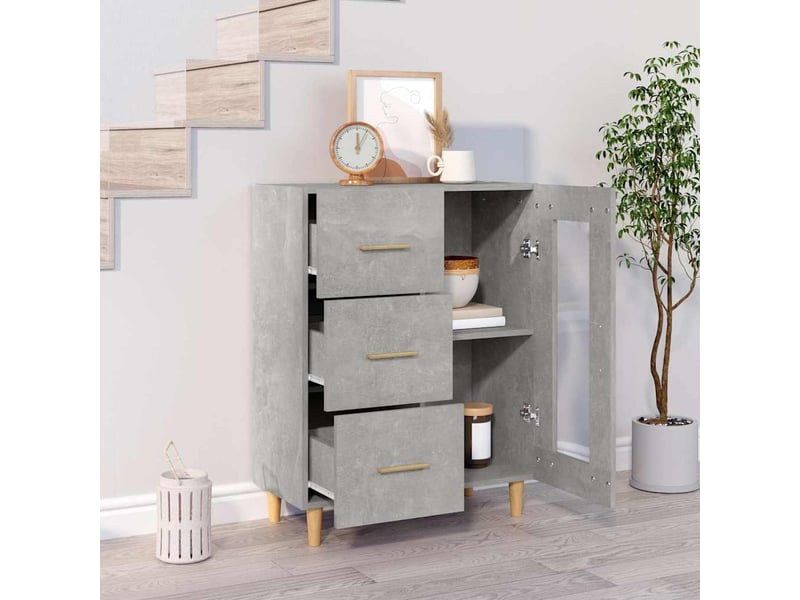  Buffet - bahut - meuble de rangement gris béton 69,5x34x90 cm bois d'ingénierie  - Conforama C