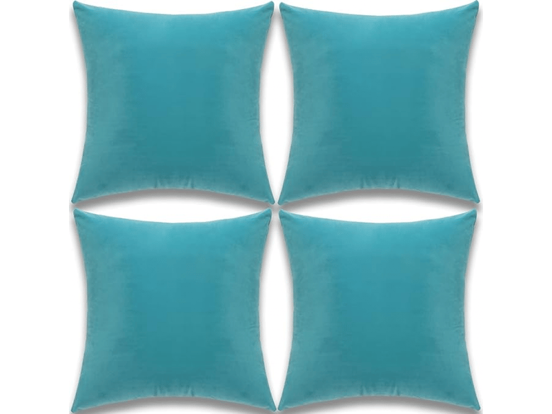  Housses de coussin décoratives en velours doux de qualité supérieure pour canapé - lit, lot de 4, bleu sarcelle, 45 x 45 cm  - Conforama A