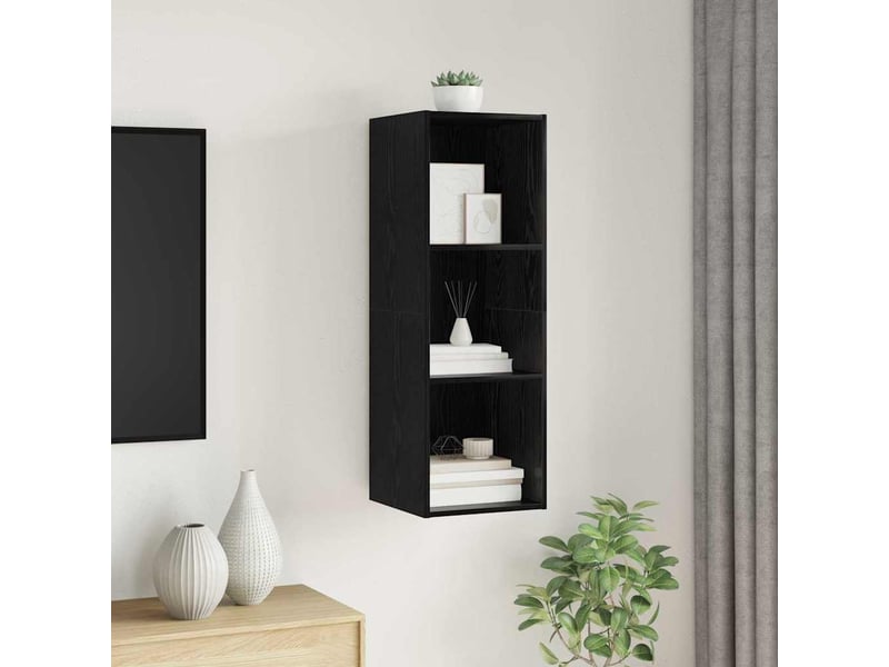 Ensemble meuble tv - banc tv - meuble de rangement 37 x 37 x 107 cm chêne noir - Conforama B