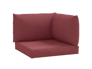 Lot de 3 coussins de palette, coussins de canapé rouge bordeaux mélangé tissu cf59702