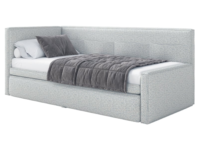  Selsey nesmi - lit rembourré - 90x200 cm - tissu tressé bleu clair Nesmi - Conforama D