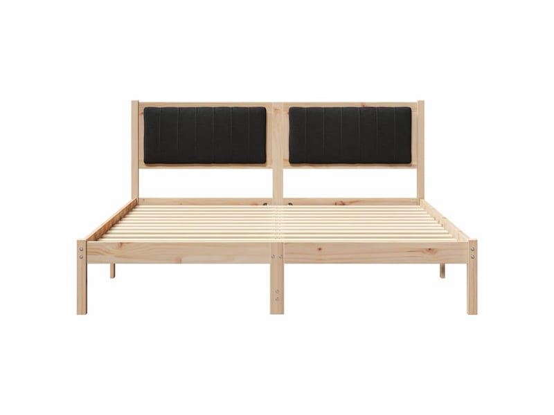  Lit double- lit adulte -  cadre de lit avec tête de lit rembourrée noir 150 x 200 cm  - Conforama D