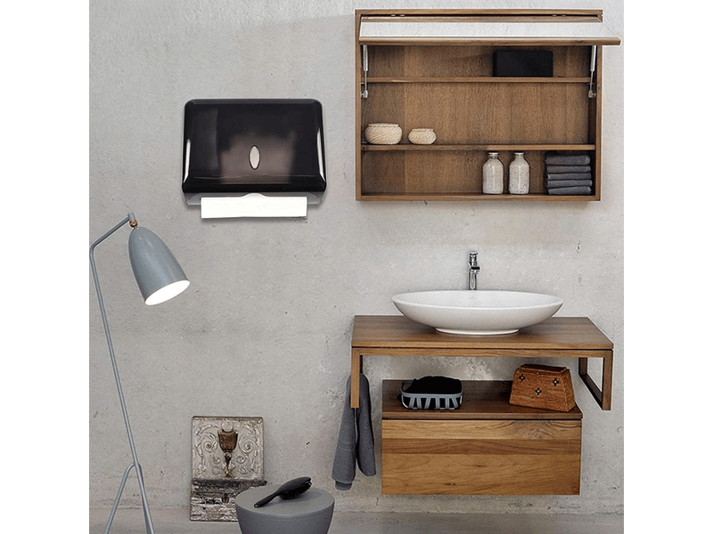 Distributeur de papier essuie-tout mural sans contact, sans perçage, étanche à l'eau et à la poussière, noir  - Conforama E