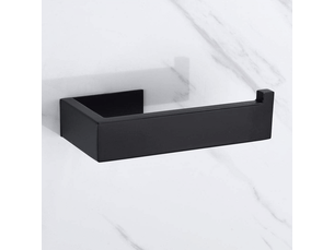 Porte-rouleau de papier toilette auto-adhésif noir en acier inoxydable 304 (sans perçage)