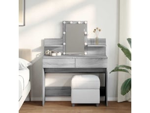 Coiffeuse 0 tiroir(s) Miroir Led avec 0 tabouret(s) inclu(s)  <strong></strong> <strong></strong>  coloris gris