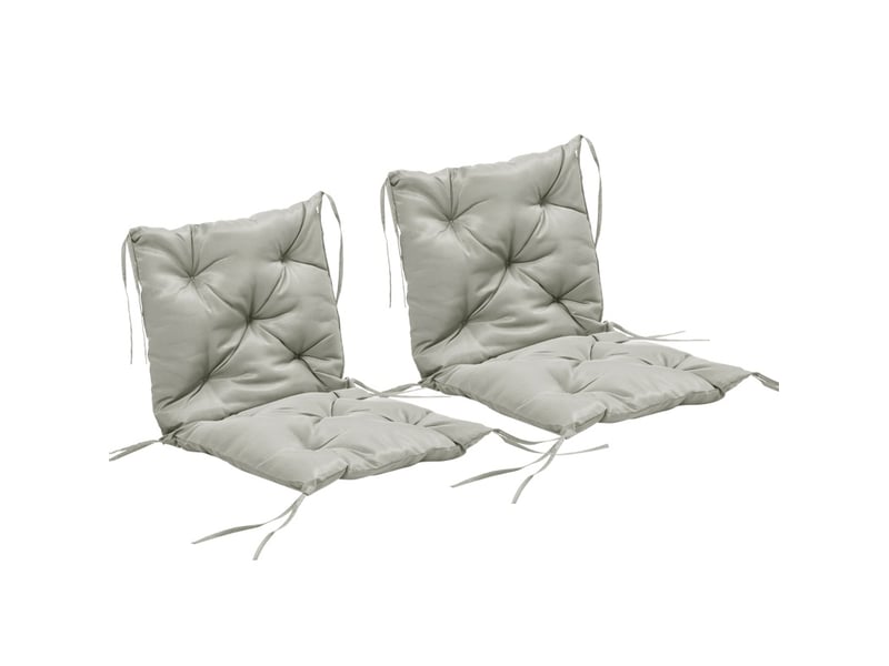  Lot de 2 coussins de chaise 98x50x8 cm avec liens gris clair  - Conforama A