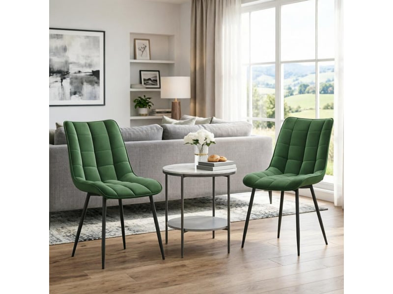  Chaises de salle à manger lot de 2 élégantes avec siège rembourré confortable et design moderne  - Conforama D