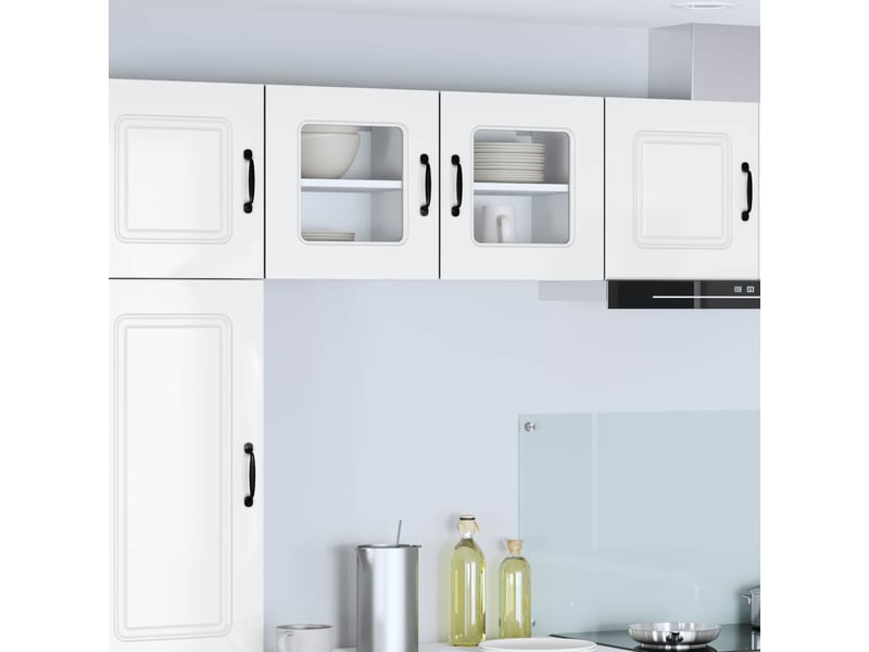 Meuble mural de cuisine | armoire de cuisine 2 pcs blanc brillant shl5519 - Conforama B