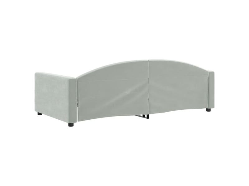  Lit simple- lit adulte -  lit de repos sans matelas gris clair 100x200 cm velours  - Conforama D