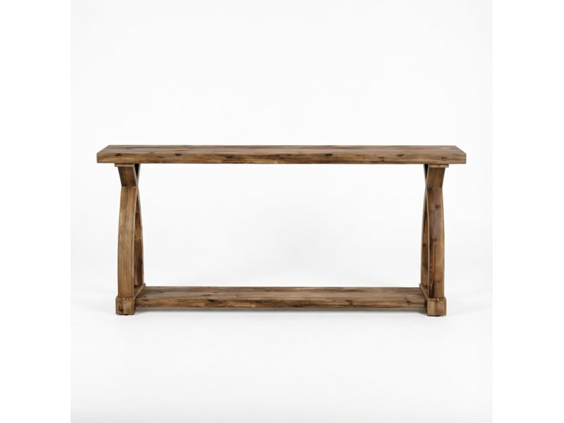  Console tcqpz 160 x 30 x 81 cm avec étagère de rangement en bois marron  - Conforama A