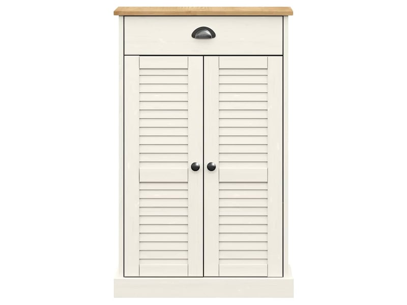  Meuble à chaussure, armoire à chaussures vigo blanc 60x35x96 cm bois massif de pin  - Conforama D