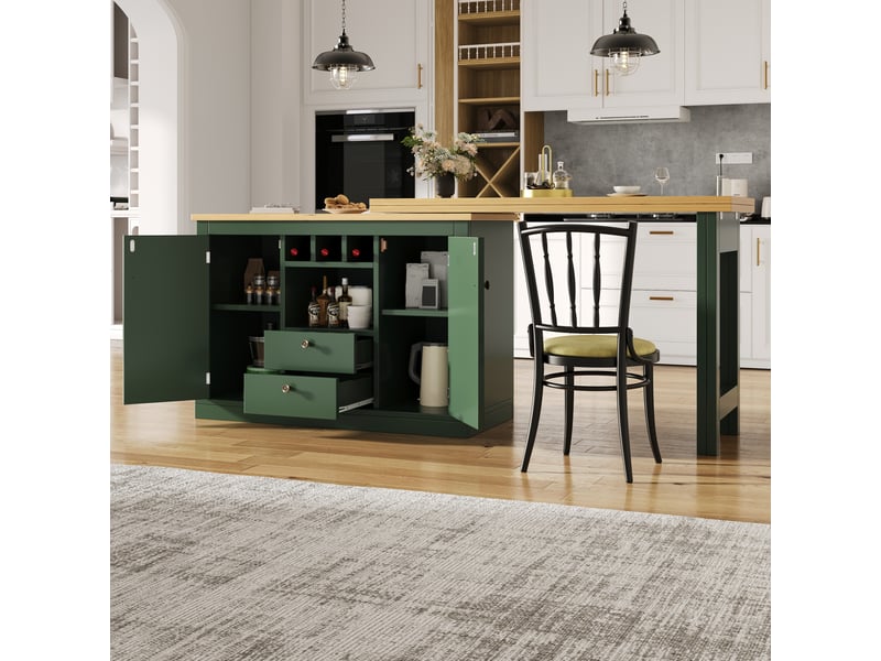 Table de bar, extensible, 120-180 cm, avec rangement, rotation à 360°, pour salon, salle à manger et bureau, pour maison et appartement  - Conforama R